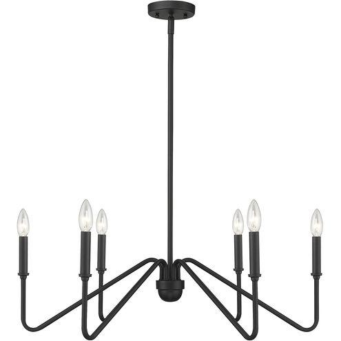 Kennedy 6 Light 29.75 inch Natural Black Chandelier Ceiling Light in No Shade